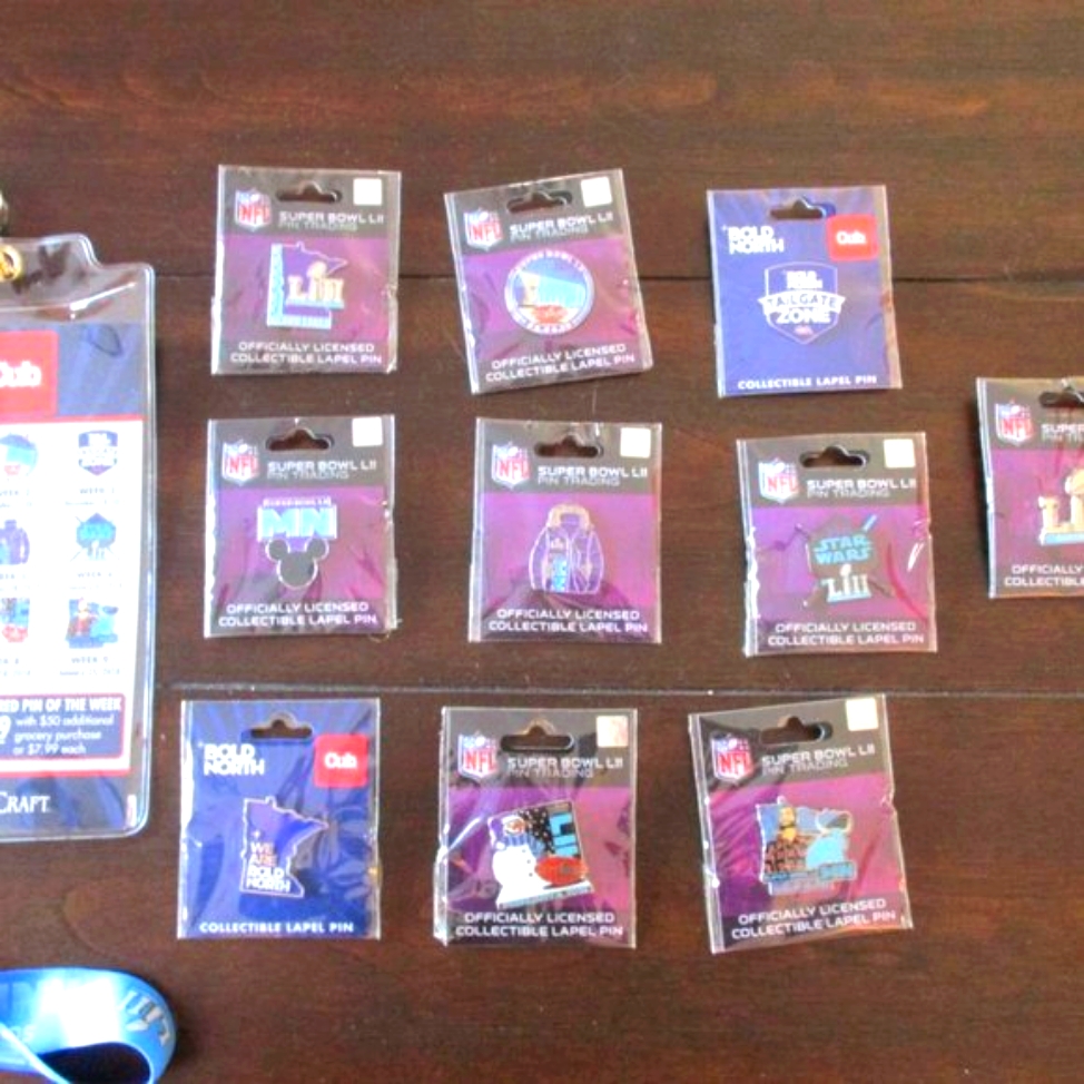 Super Bowl 52 Pins With Super Bowl Lanyard